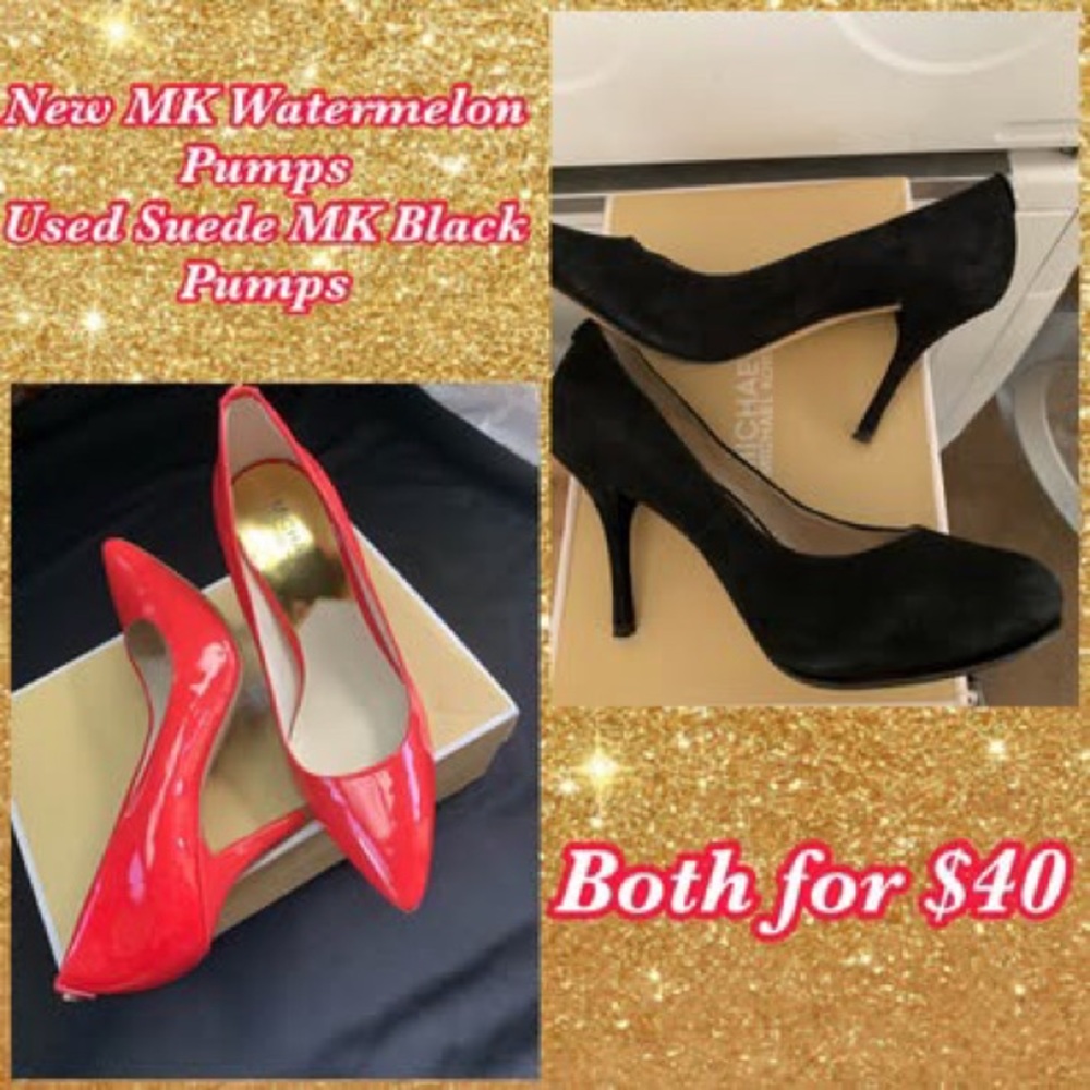 Watermelon and Black MK Heels